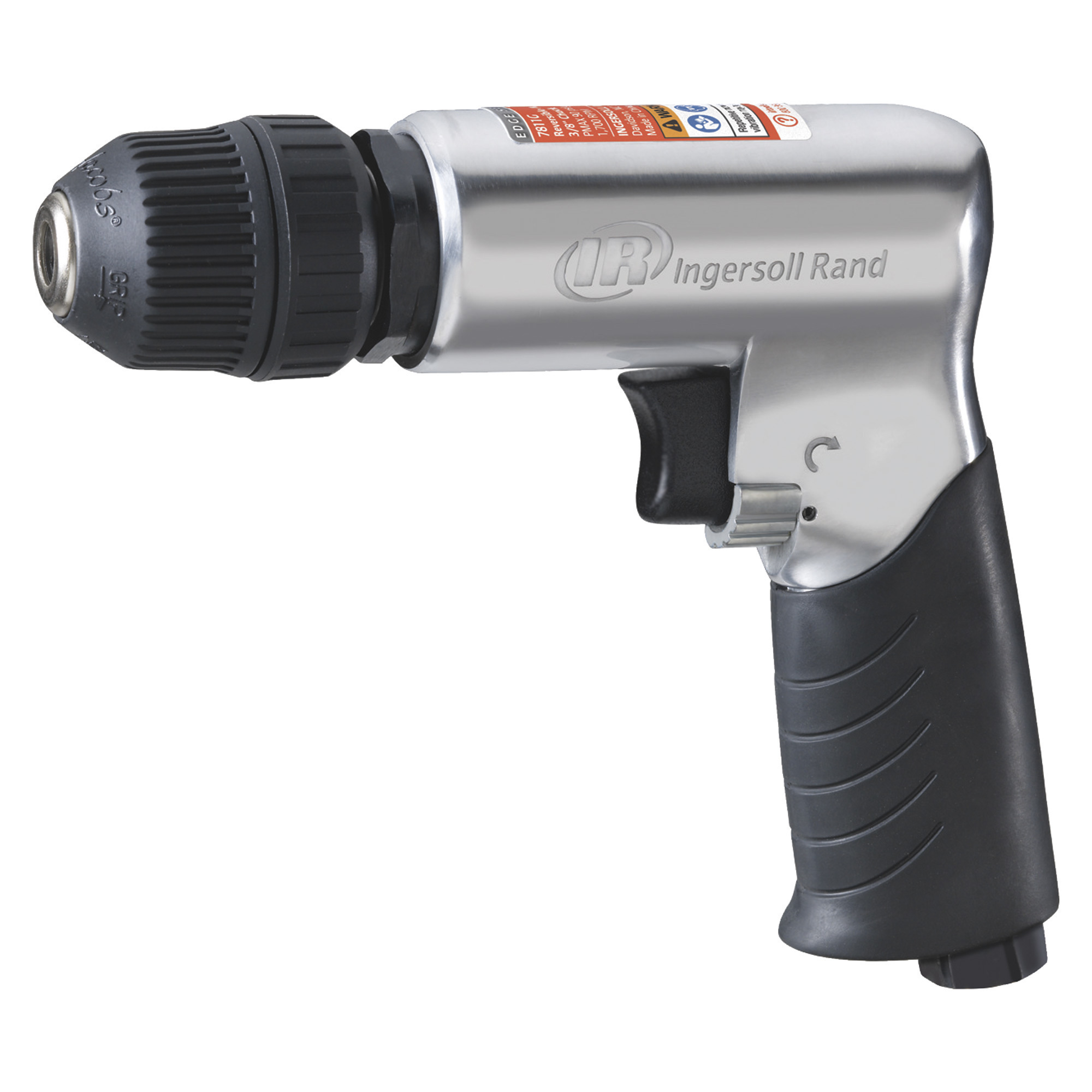 Ingersoll Rand Edge Series Reversible Air Drill, 3/8in. Chuck, 1700 RPM, 4 CFM, Model# 7811G